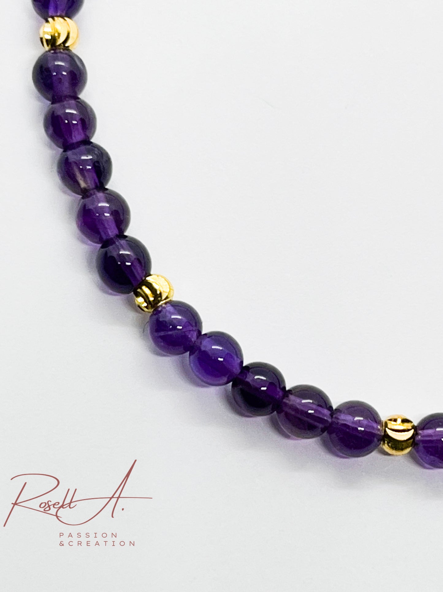 Amethyst Gemstone Bracelet 18k Gold Plated Handmade